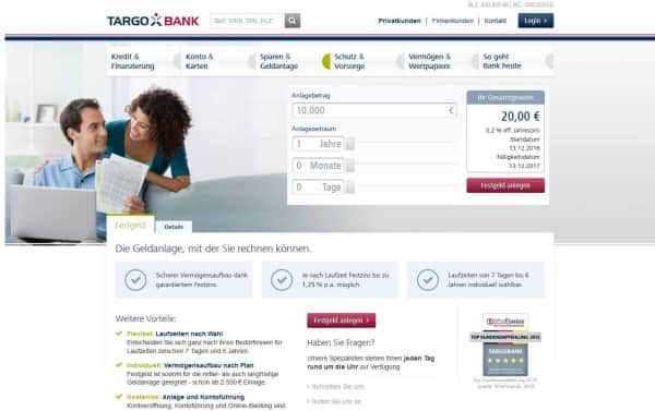 Flexibles Festgeldkonto bei der Targobank.
