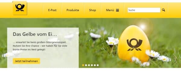 So präsentiert sich die Deutsche Post auf ihrer Webseite