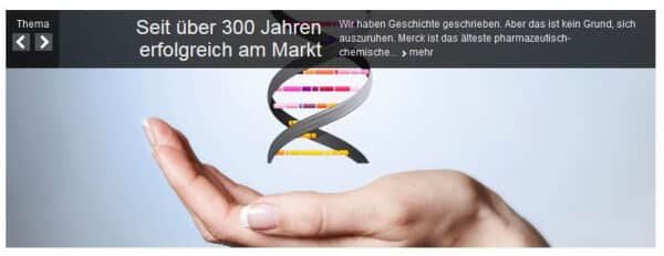 So präsentiert sich die Merck KGaA auf Ihrer Webseite