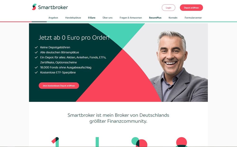 Smartbroker Website - Kosten Aktienkauf