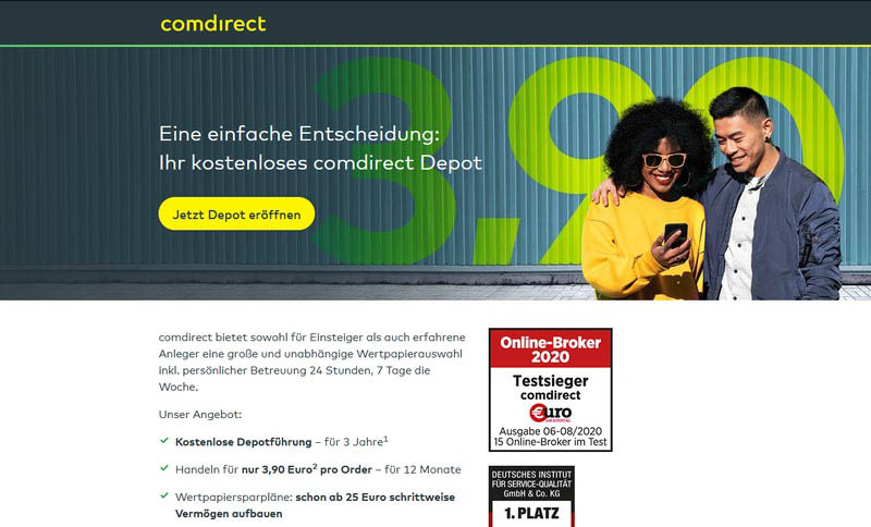 comdirect homepage - ihr kostenloses Depot - comdirect Aktiendepot Erfahrungen