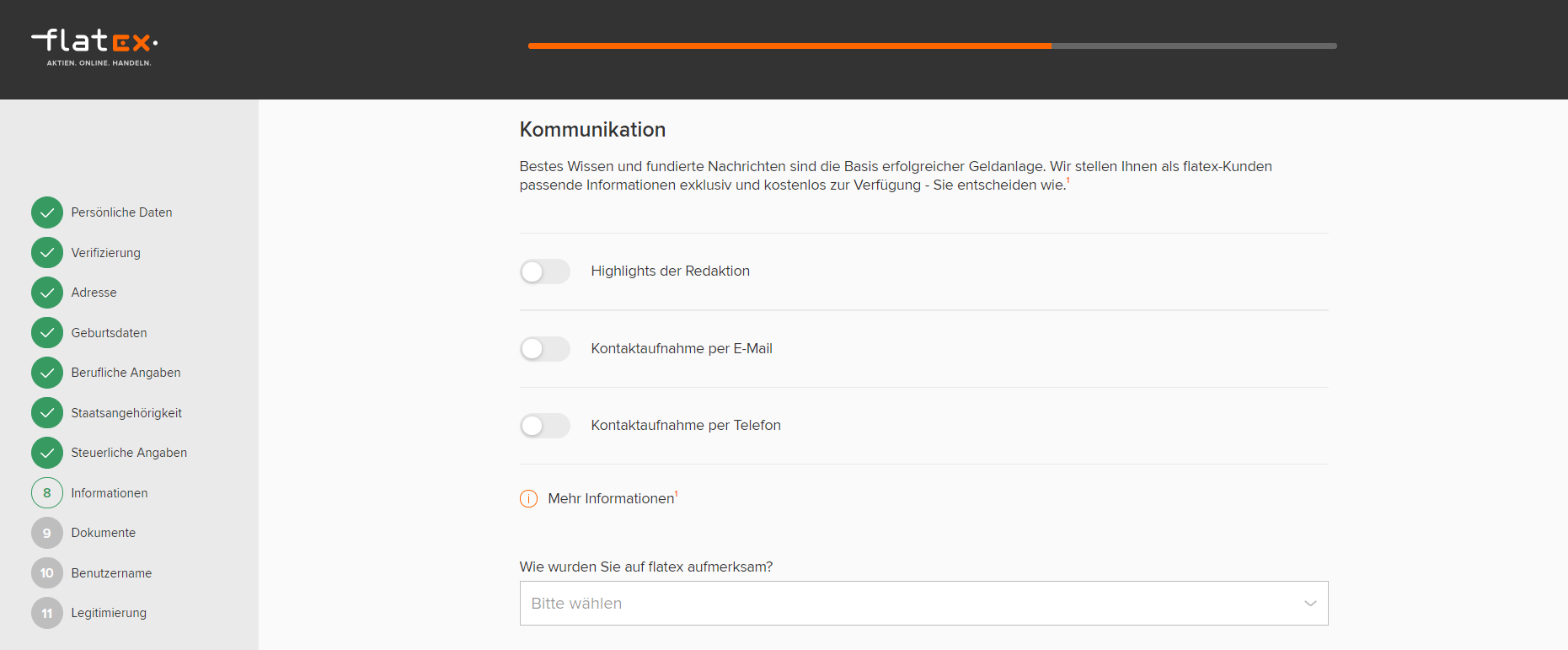 flatex Kommunikation Einstellungen - Flatex Erfahrung