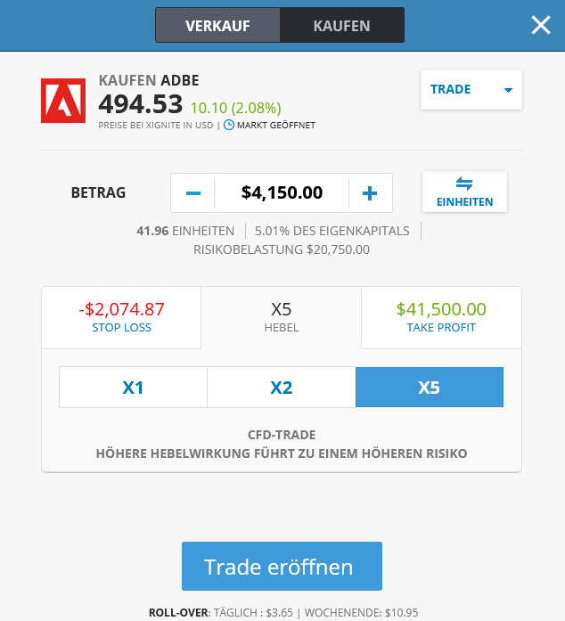 Aktienhandel bei eToro