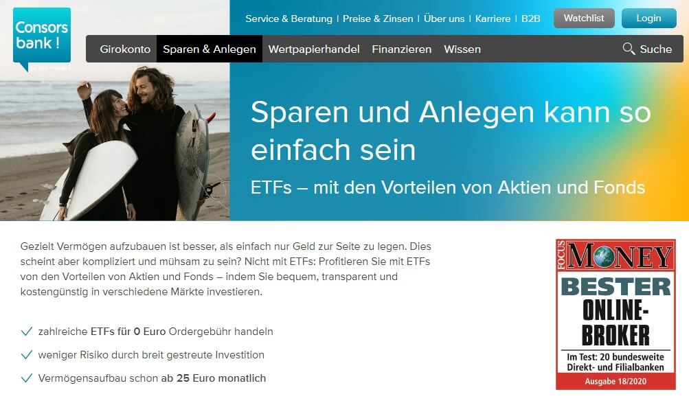 Consorsbank ETF-Angebot - Aktiendepots für Anfänger