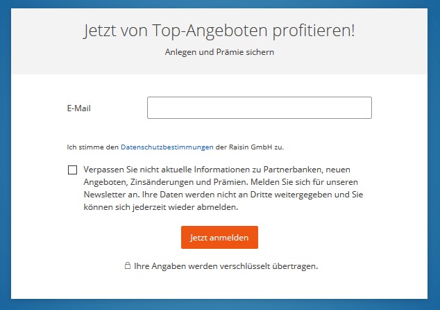 Die E-Mailadresse wird angefragt. Newsletter kann bestellt werden. - Weltsparen Geldanlage Erfahrungen