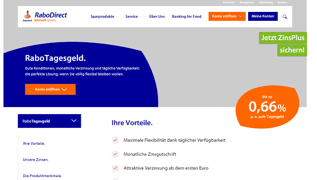 Rabo Bank Tagesgeld.