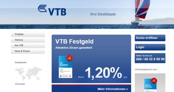 Die VTB Direktbank überzeugt mit kundenfreundlichen Konditionen