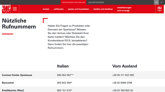 Sparkasse Südtirol Kontakt