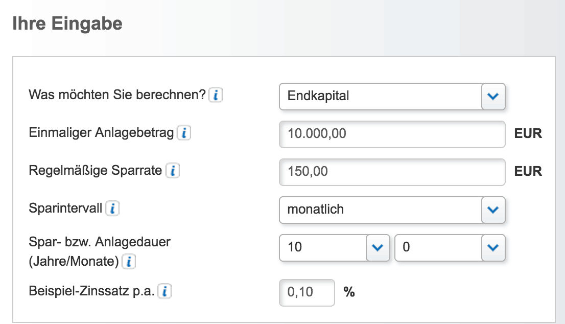 Interessierte können bei CRONBANK einen Rechner zur Kalkulation nutzen