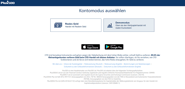 Demokonto Plus500