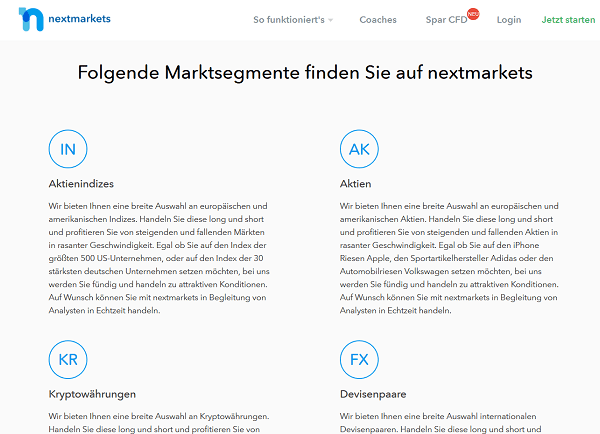 Basiswerte Nextmarkets