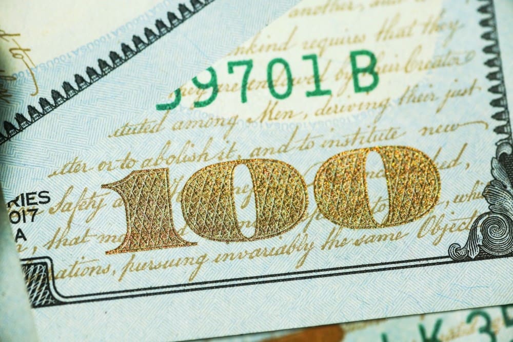 100 US-Dollar Banknote - Goldpreis