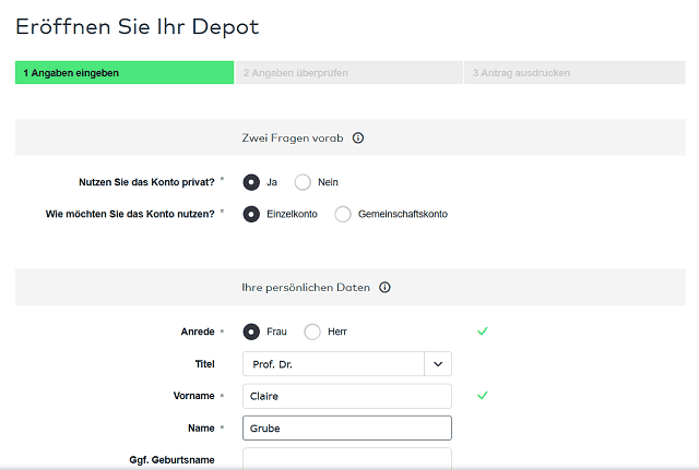 Depoteröffnung Comdirect