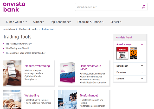 OnVista Handelsplattformen