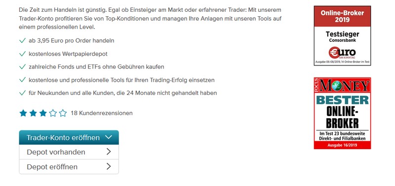 Consorsbank Trader-Konto eröffnen