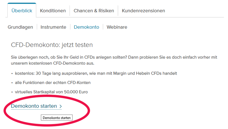 CFD-Demokonto bei der Consorsbank