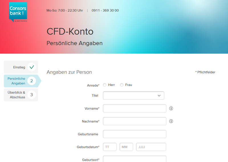 CFD-Konto der Consorsbank eröffnen