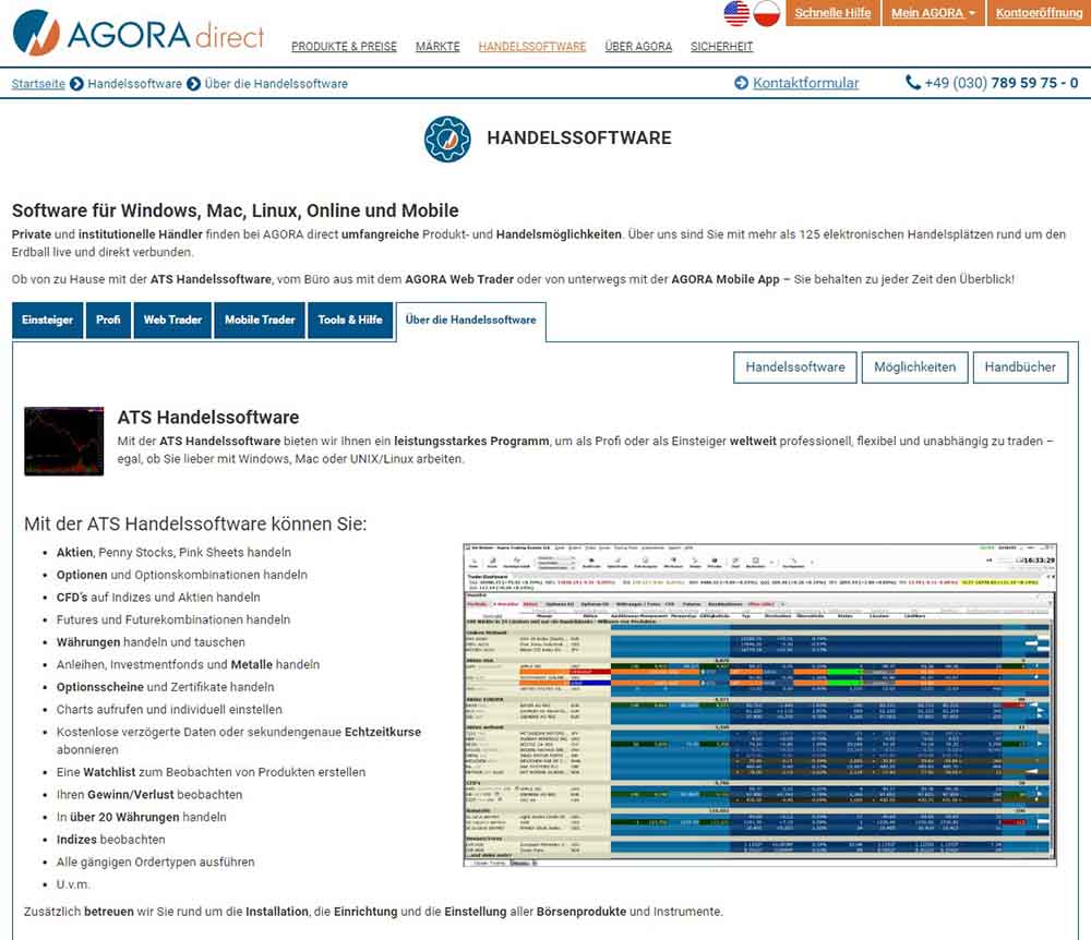 AgoraDirect ATS Handelssoftware - AGORA direct Erfahrungen