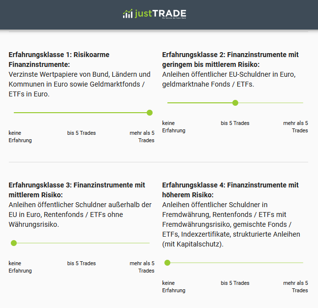 justTRADE Handelserfahrung