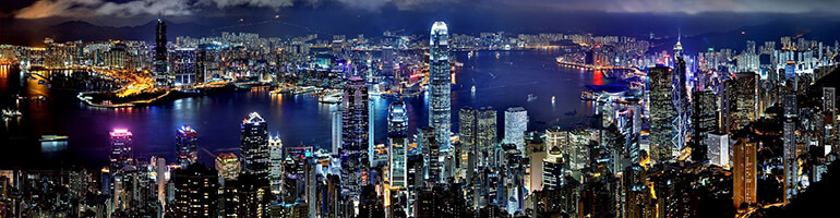 Hongkong Skyline bei Nacht