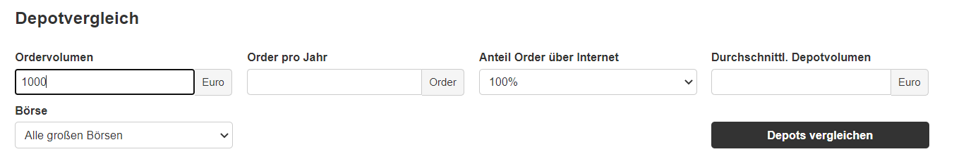 Schritt für Schritt 1 - Depotgebühren Vergleich