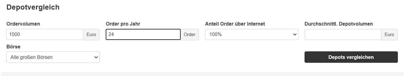 Schritt für Schritt 2 - Depotgebühren Vergleich