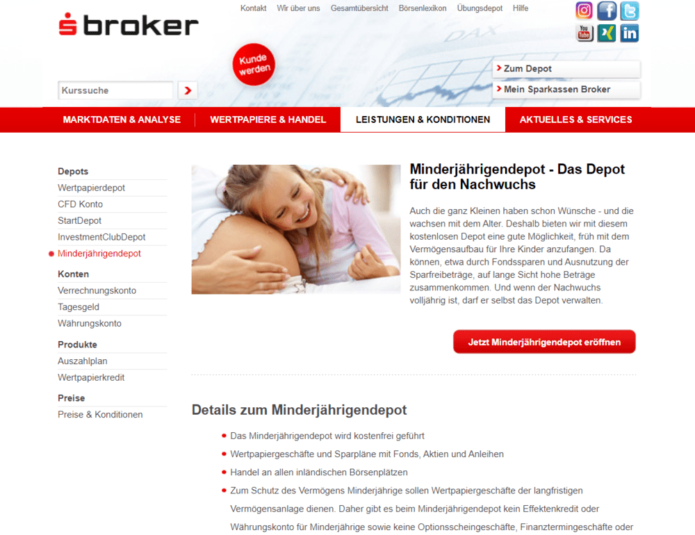 Minderjährigendepot S Broker - etf sparplan kinder