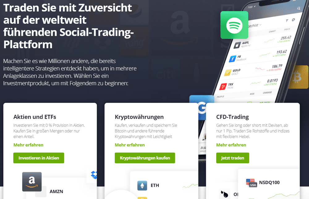 Traden Sie mit Zuversicht auf der Social-Trading-Plattform eToro