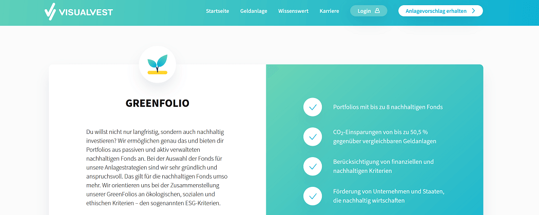 Grüne Aktien: GreenFolio von VisualVest