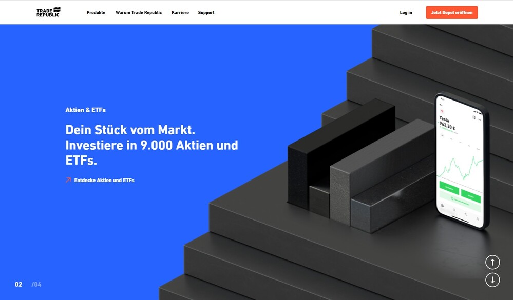 Trade Republic Homepage - Aktien und ETFs